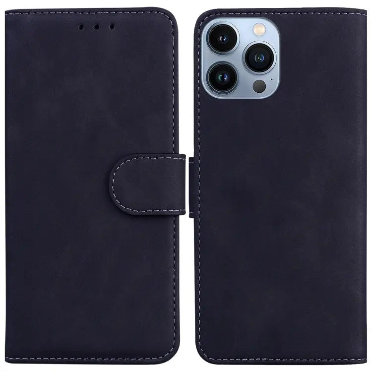 Skin Feel Pure Color Flip Leather Phone Case For iPhone 15 For iPhone 14 Plus For iPhone 14 For iPhone 14 Pro