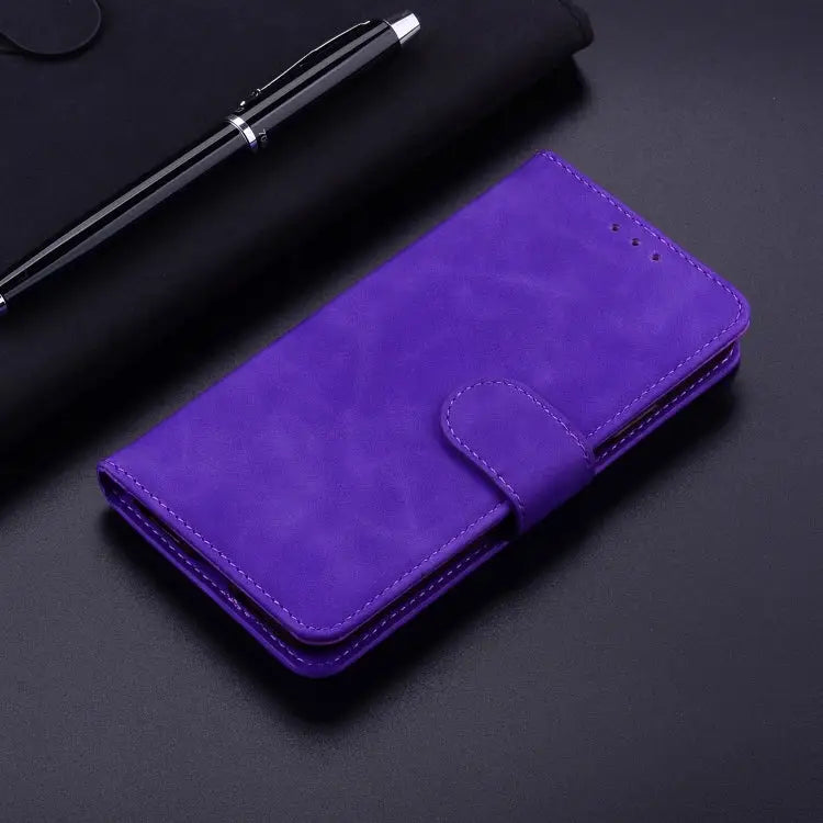 Skin Feel Pure Color Flip Leather Phone Case For iPhone 16 For iPhone 15 Pro Max For iPhone 15 Pro For iPhone 15 Plus