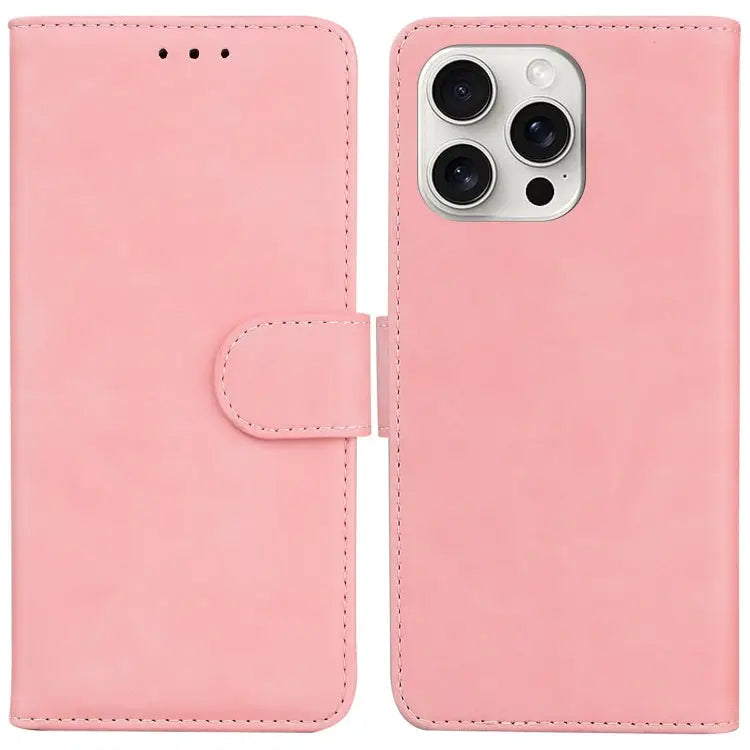 Skin Feel Pure Color Flip Leather Phone Case iPhone 16e For iPhone 16 Pro Max For iPhone 16 Pro For iPhone 16 Plus