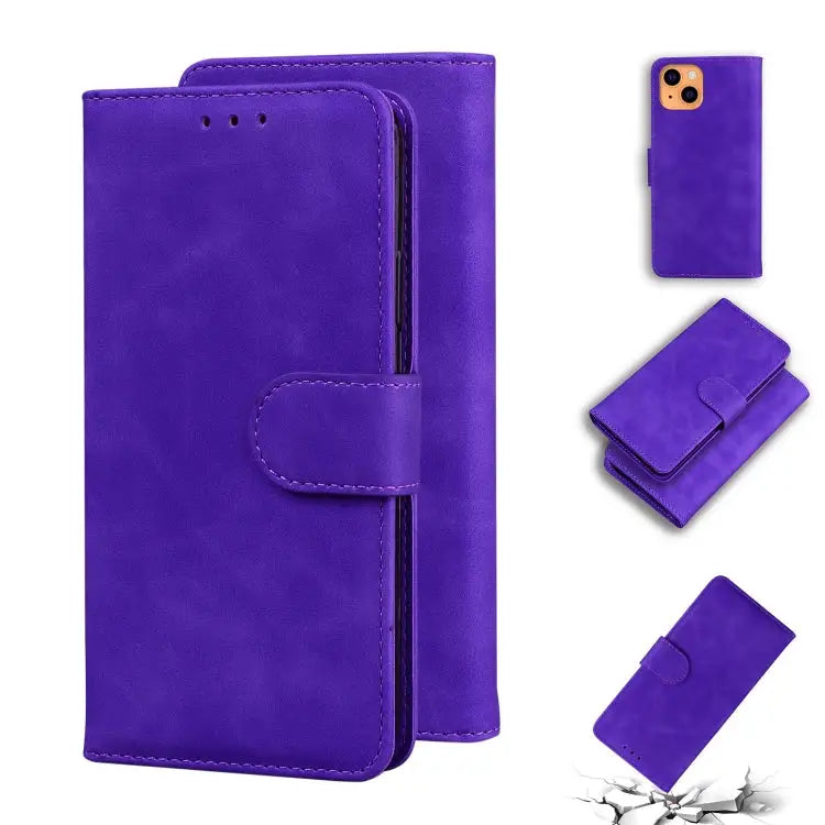 Skin Feel Pure Color Horizontal Flip Leather Case with Holder & Card Slots & Wallet For iPhone 13 mini For iPhone 13