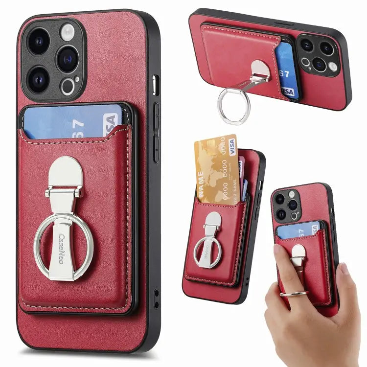 Skin Feel Ring Holder Wallet Magnetic Phone Case For iPhone 15 Pro Max For iPhone 15 Pro For iPhone 15 Plus