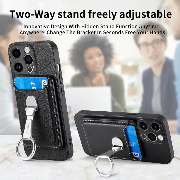 Skin Feel Ring Holder Wallet Magnetic Phone Case For iPhone 15 Pro Max For iPhone 15 Pro For iPhone 15 Plus - Apple