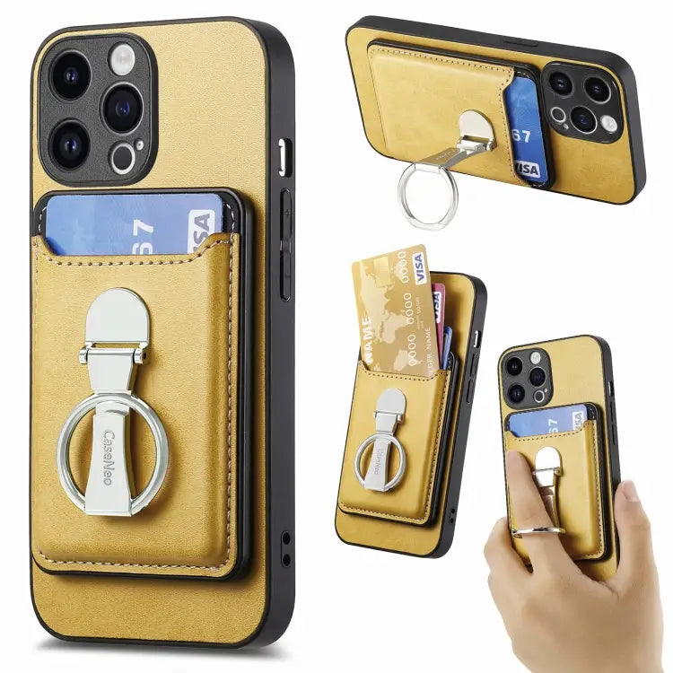 Skin Feel Ring Holder Wallet Magnetic Phone Case For iPhone 15 Pro Max For iPhone 15 Pro For iPhone 15 Plus