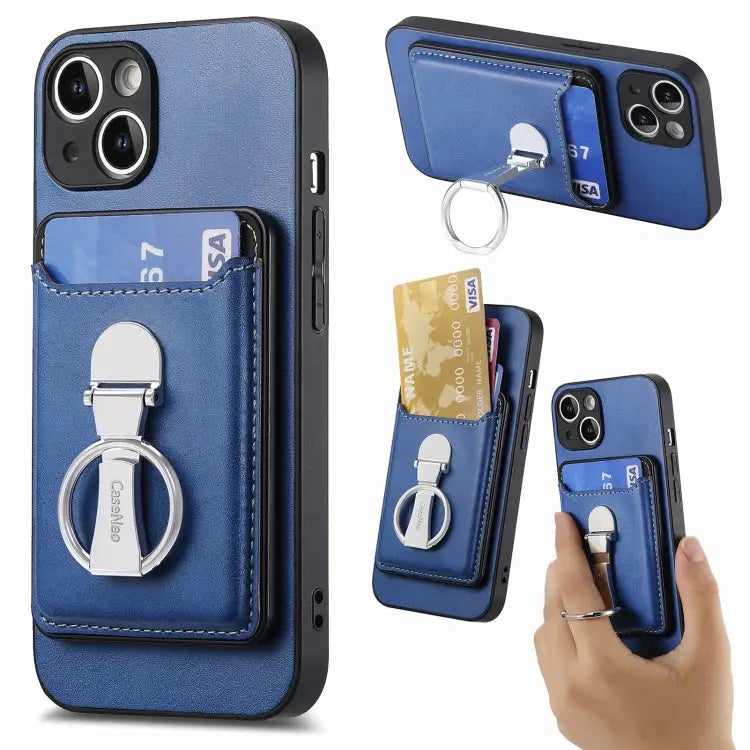 Skin Feel Ring Holder Wallet Magnetic Phone Case For iPhone 15 Pro Max For iPhone 15 Pro For iPhone 15 Plus