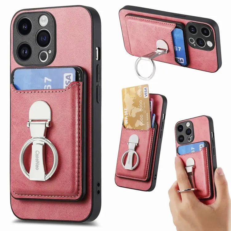 Skin Feel Ring Holder Wallet Magnetic Phone Case For iPhone 15 Pro Max For iPhone 15 Pro For iPhone 15 Plus