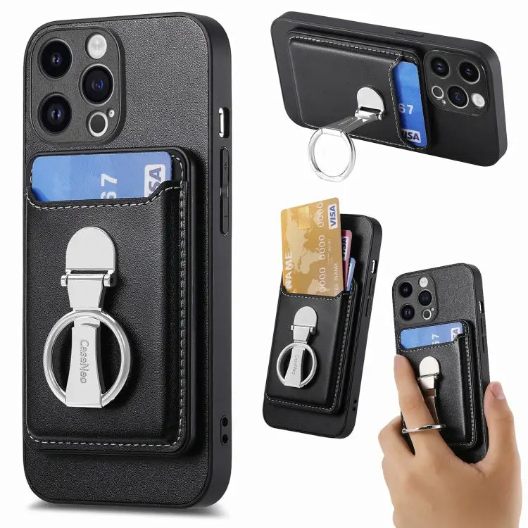 Skin Feel Ring Holder Wallet Magnetic Phone Case For iPhone 15 Pro Max For iPhone 15 Pro For iPhone 15 Plus