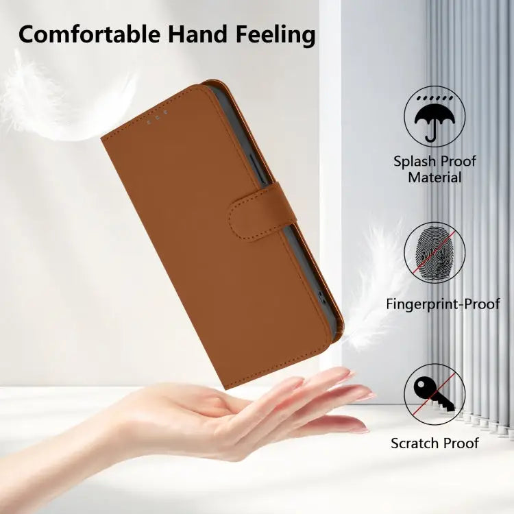 Skin Feel Solid Color Leather Phone Case with Lanyard For iPhone 14 / 13 - Apple Accessories