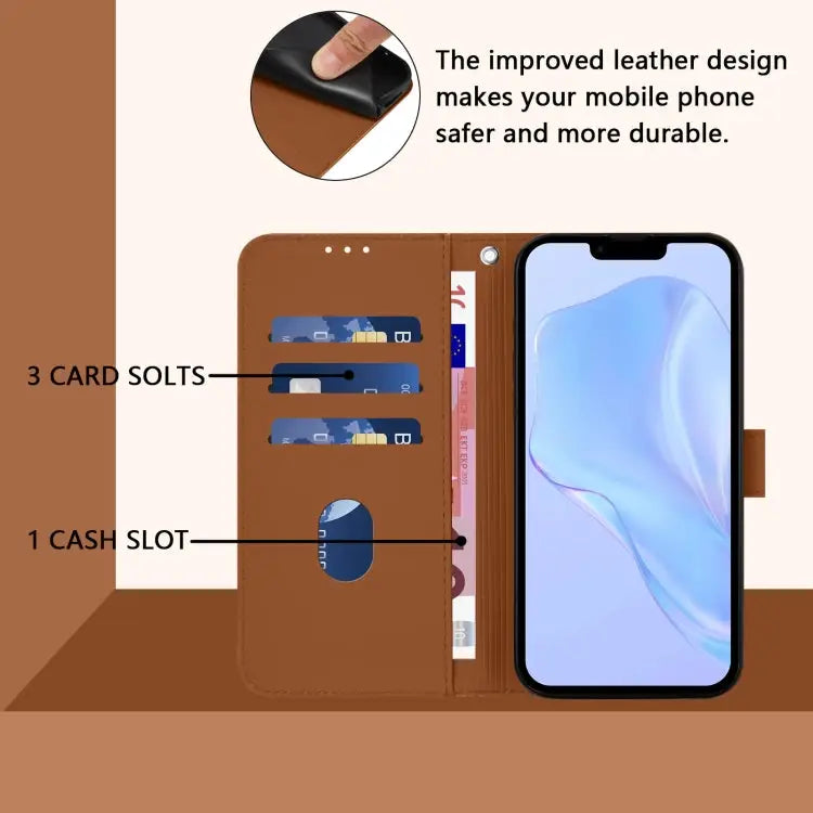 Skin Feel Solid Color Leather Phone Case with Lanyard For iPhone 14 / 13 - Apple Accessories