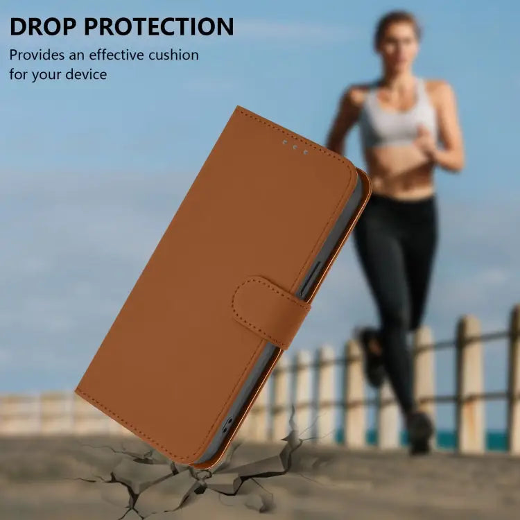 Skin Feel Solid Color Leather Phone Case with Lanyard For iPhone 14 / 13 - Apple Accessories