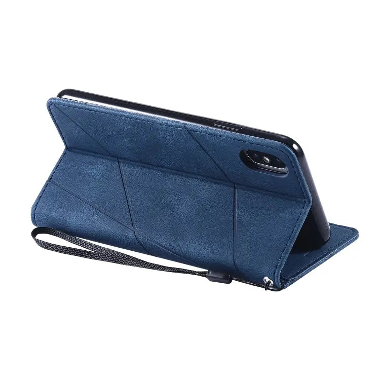 Skin Feel Splicing Horizontal Flip Leather Case with Holder & Card Slots & Wallet & Photo Frame For iPhone XS Max