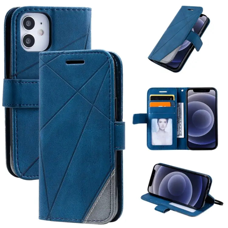Skin Feel Splicing Horizontal Flip Leather Case with Holder & Card Slots & Wallet & Photo Frame For iPhone 12 Pro Max