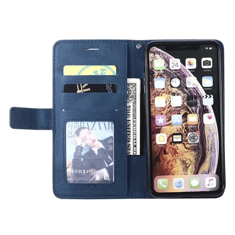 Skin Feel Splicing Horizontal Flip Leather Case with Holder & Card Slots & Wallet & Photo Frame For iPhone XS Max