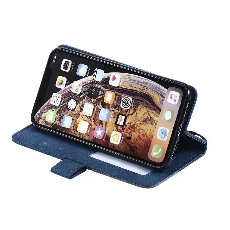 Skin Feel Splicing Horizontal Flip Leather Case with Holder & Card Slots & Wallet & Photo Frame For iPhone XS Max
