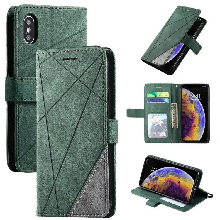 Skin Feel Splicing Horizontal Flip Leather Case with Holder & Card Slots & Wallet & Photo Frame For iPhone 12 Pro Max