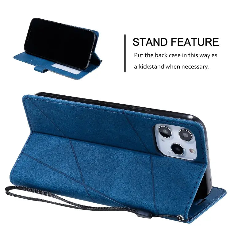 Skin Feel Splicing Horizontal Flip Leather Case with Holder & Card Slots & Wallet & Photo Frame For iPhone 12 Pro Max