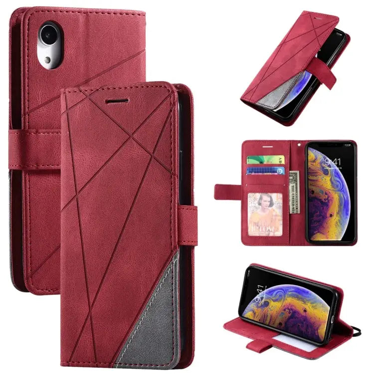 Skin Feel Splicing Horizontal Flip Leather Case with Holder & Card Slots & Wallet & Photo Frame For iPhone 12 Pro Max