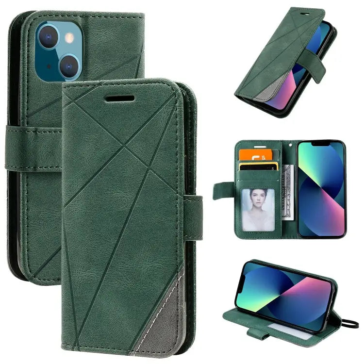 Skin Feel Splicing Horizontal Flip Leather Phone Case For iPhone 13 Pro Max For iPhone 13 Pro For iPhone 13 For iPhone