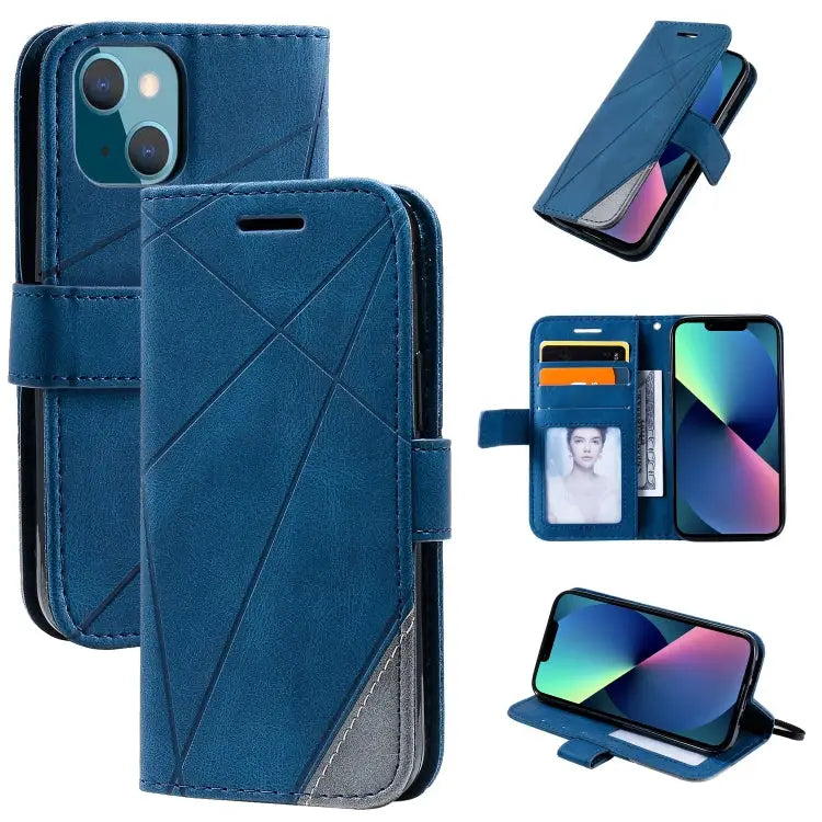 Skin Feel Splicing Horizontal Flip Leather Phone Case For iPhone 13 Pro Max For iPhone 13 Pro For iPhone 13 For iPhone