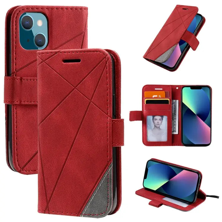 Skin Feel Splicing Horizontal Flip Leather Phone Case For iPhone 13 Pro Max For iPhone 13 Pro For iPhone 13 For iPhone