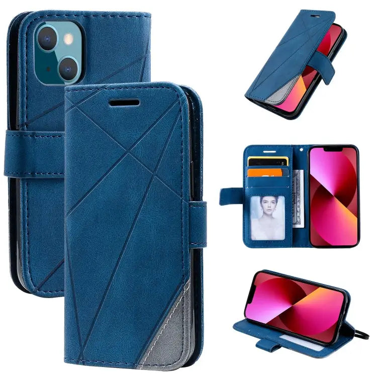Skin Feel Splicing Horizontal Flip Leather Phone Case For iPhone 13 Pro Max For iPhone 13 Pro For iPhone 13 For iPhone
