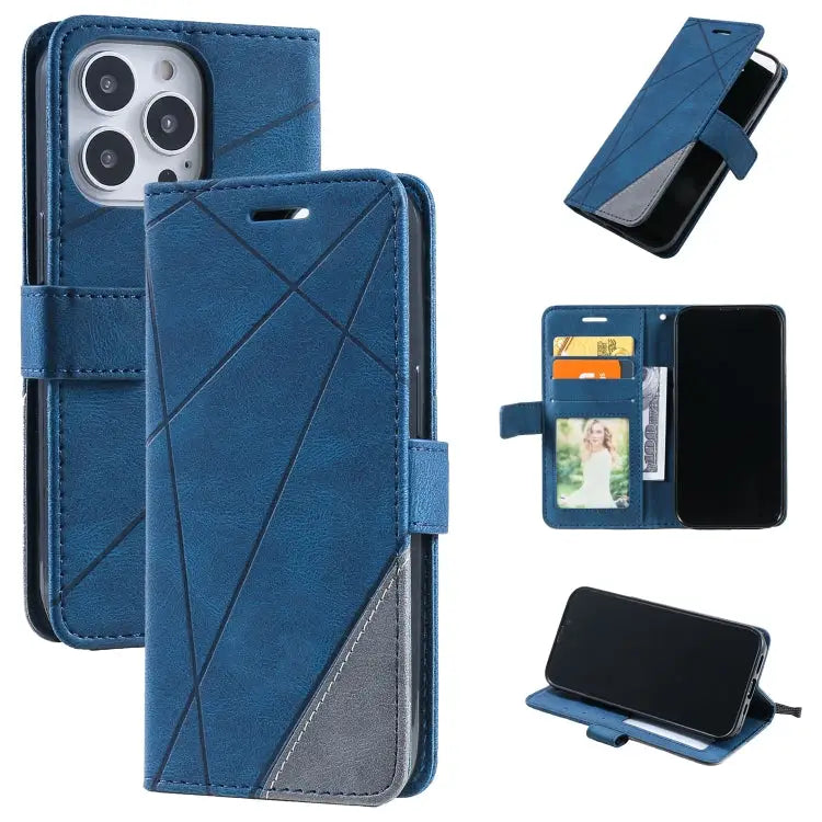 Skin Feel Splicing Horizontal Flip Leather Phone Case For iPhone 13 Pro Max For iPhone 13 Pro For iPhone 13 For iPhone