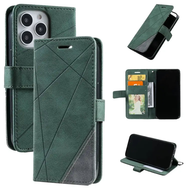 Skin Feel Splicing Horizontal Flip Leather Phone Case For iPhone 13 Pro Max For iPhone 13 Pro For iPhone 13 For iPhone