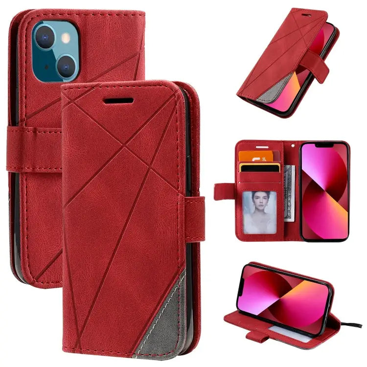Skin Feel Splicing Horizontal Flip Leather Phone Case For iPhone 13 Pro Max For iPhone 13 Pro For iPhone 13 For iPhone
