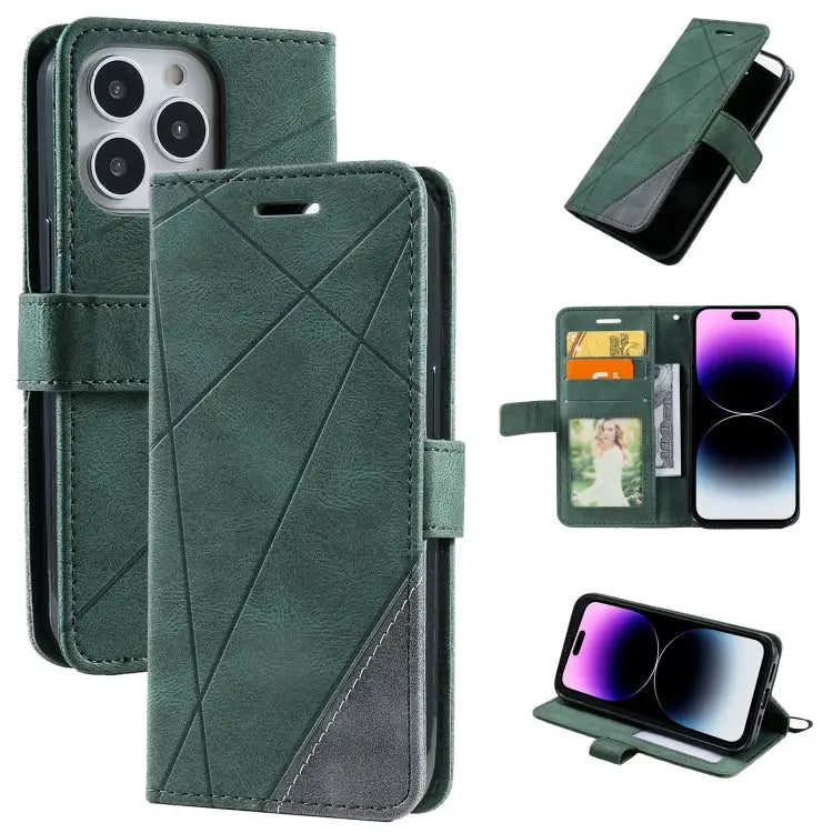 Skin Feel Splicing Leather Phone Case For iPhone 14 Pro Max For iPhone 14 Pro For iPhone 14 For iPhone 14 Plus