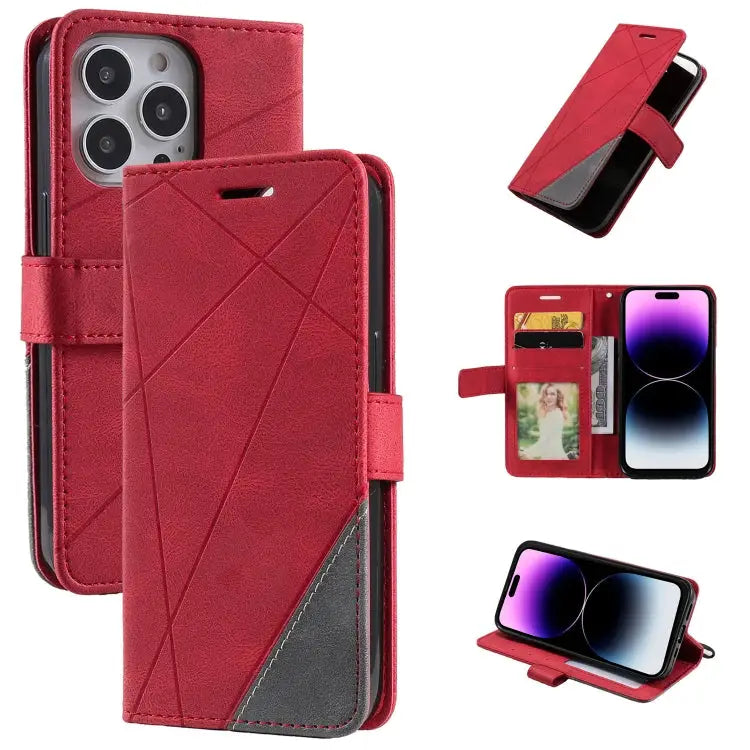 Skin Feel Splicing Leather Phone Case For iPhone 14 Pro Max For iPhone 14 Pro For iPhone 14 For iPhone 14 Plus