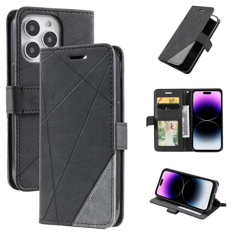 Skin Feel Splicing Leather Phone Case For iPhone 14 Pro Max For iPhone 14 Pro For iPhone 14 For iPhone 14 Plus