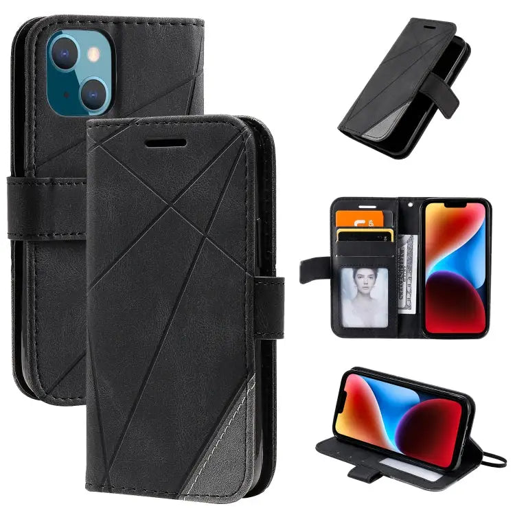 Skin Feel Splicing Leather Phone Case For iPhone 14 Pro Max For iPhone 14 Pro For iPhone 14 For iPhone 14 Plus