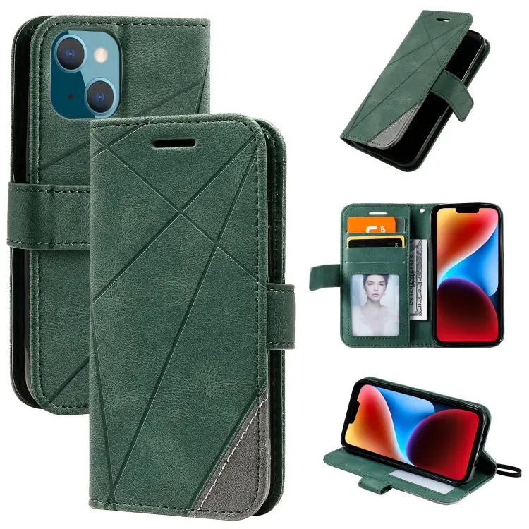 Skin Feel Splicing Leather Phone Case For iPhone 14 Pro Max For iPhone 14 Pro For iPhone 14 For iPhone 14 Plus