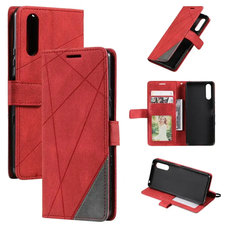 Skin Feel Splicing Leather Phone Case For Sony Xperia 10 IV For Xiaomi Redmi Note 11T Pro 5G For Xiaomi Poco M4 5G