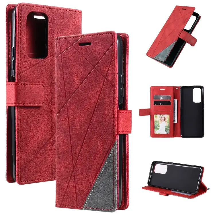 Skin Feel Splicing Leather Phone Case For Sony Xperia 10 IV For Xiaomi Redmi Note 11T Pro 5G For Xiaomi Poco M4 5G