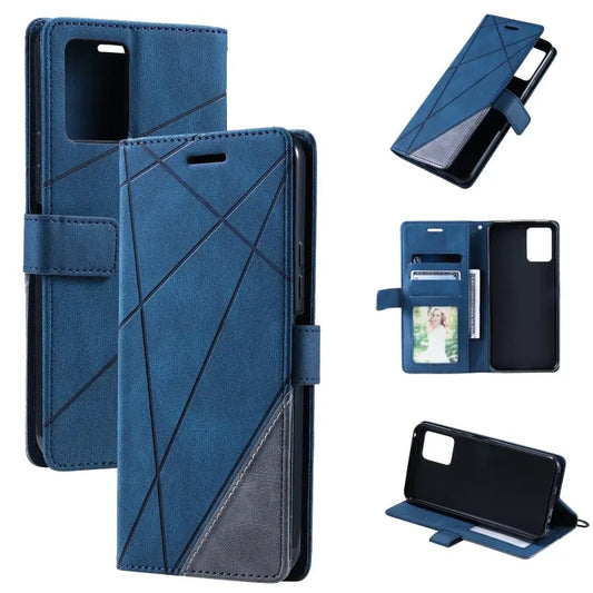 Skin Feel Splicing Leather Phone Case For vivo Y21 2021 / Y33s For Xiaomi Redmi 10C 4G / 10 Indian For Xiaomi Poco M4