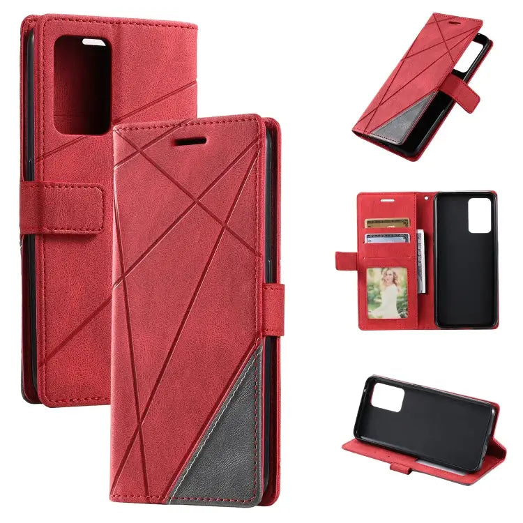 Skin Feel Splicing Leather Phone Case For vivo Y21 2021 / Y33s For Xiaomi Redmi 10C 4G / 10 Indian For Xiaomi Poco M4