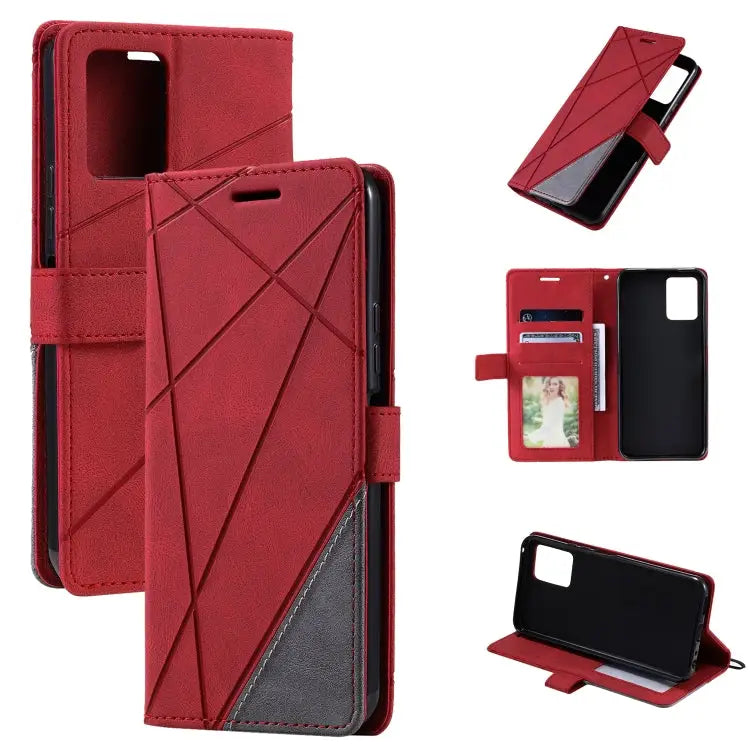 Skin Feel Splicing Leather Phone Case For vivo Y21 2021 / Y33s For Xiaomi Redmi 10C 4G / 10 Indian For Xiaomi Poco M4