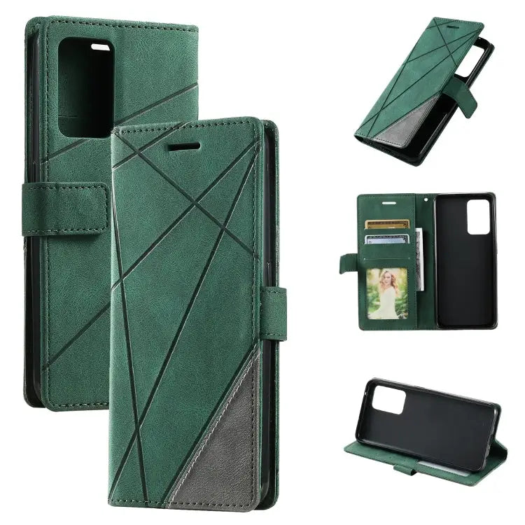 Skin Feel Splicing Leather Phone Case For vivo Y21 2021 / Y33s For Xiaomi Redmi 10C 4G / 10 Indian For Xiaomi Poco M4