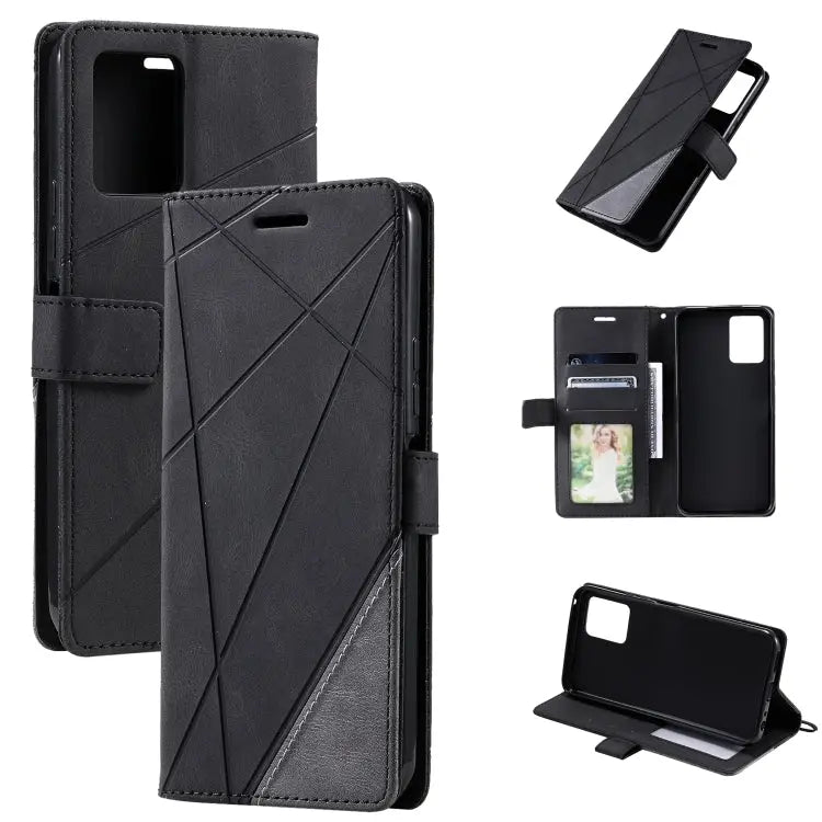 Skin Feel Splicing Leather Phone Case For vivo Y21 2021 / Y33s For Xiaomi Redmi 10C 4G / 10 Indian For Xiaomi Poco M4