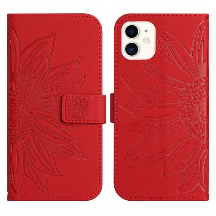 Skin Feel Sun Flower Pattern Flip Leather Phone Case For iPhone 11 For iPhone 11 Pro - Apple Accessories
