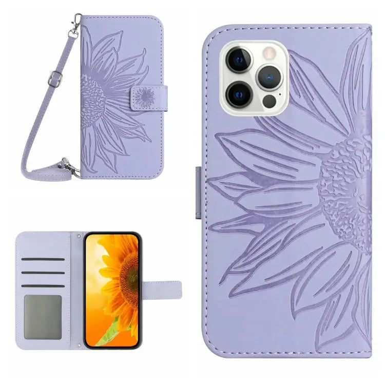 Skin Feel Sun Flower Pattern Flip Leather Phone Case For iPhone 12 Pro For iPhone 12 Pro Max - For iPhone 12 Pro Max