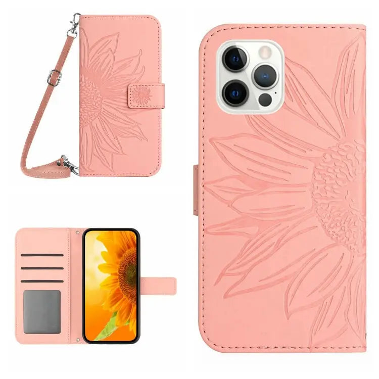 Skin Feel Sun Flower Pattern Flip Leather Phone Case For iPhone 12 Pro For iPhone 12 Pro Max - For iPhone 12 Pro Max