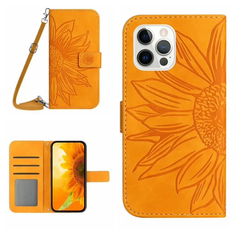 Skin Feel Sun Flower Pattern Flip Leather Phone Case For iPhone 12 Pro For iPhone 12 Pro Max - For iPhone 12 Pro Max