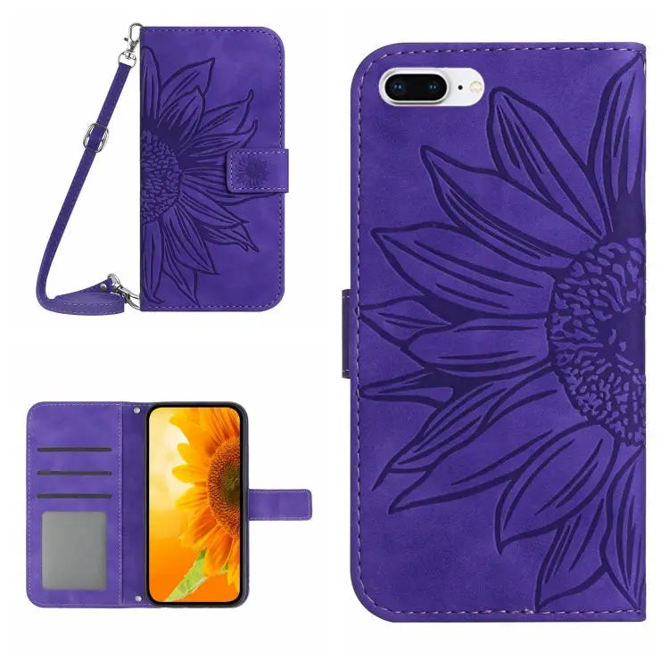 Skin Feel Sun Flower Pattern Flip Leather Phone Case For iPhone 7 / 8 For iPhone 7 Plus / 8 Plus - For iPhone 7 Plus