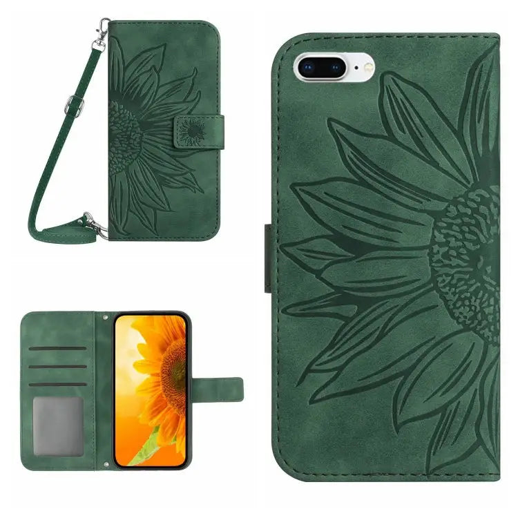 Skin Feel Sun Flower Pattern Flip Leather Phone Case For iPhone 7 / 8 For iPhone 7 Plus / 8 Plus - For iPhone 7 Plus