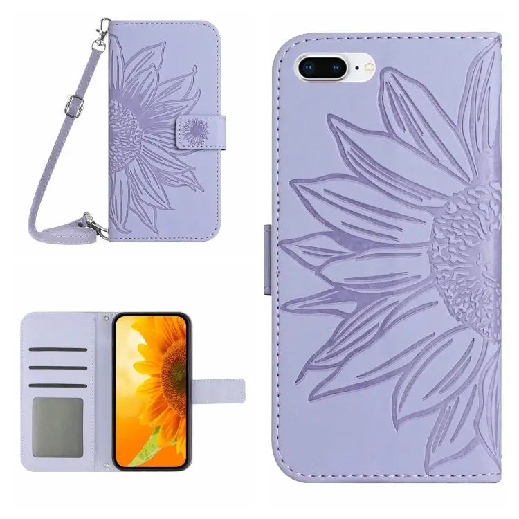 Skin Feel Sun Flower Pattern Flip Leather Phone Case For iPhone 7 / 8 For iPhone 7 Plus / 8 Plus - For iPhone 7 Plus