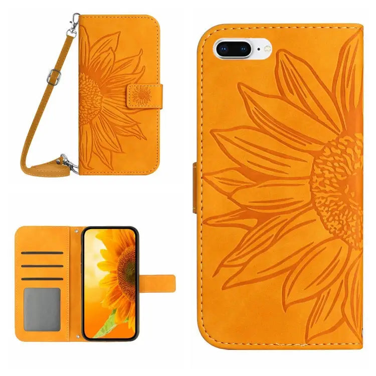 Skin Feel Sun Flower Pattern Flip Leather Phone Case For iPhone 7 / 8 For iPhone 7 Plus / 8 Plus - For iPhone 7 Plus