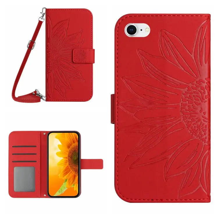 Skin Feel Sun Flower Pattern Flip Leather Phone Case For iPhone 7 / 8 For iPhone 7 Plus / 8 Plus - For iPhone 7 / 8