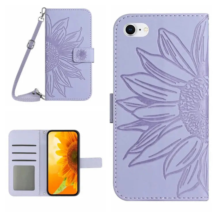 Skin Feel Sun Flower Pattern Flip Leather Phone Case For iPhone 7 / 8 For iPhone 7 Plus / 8 Plus - For iPhone 7 / 8