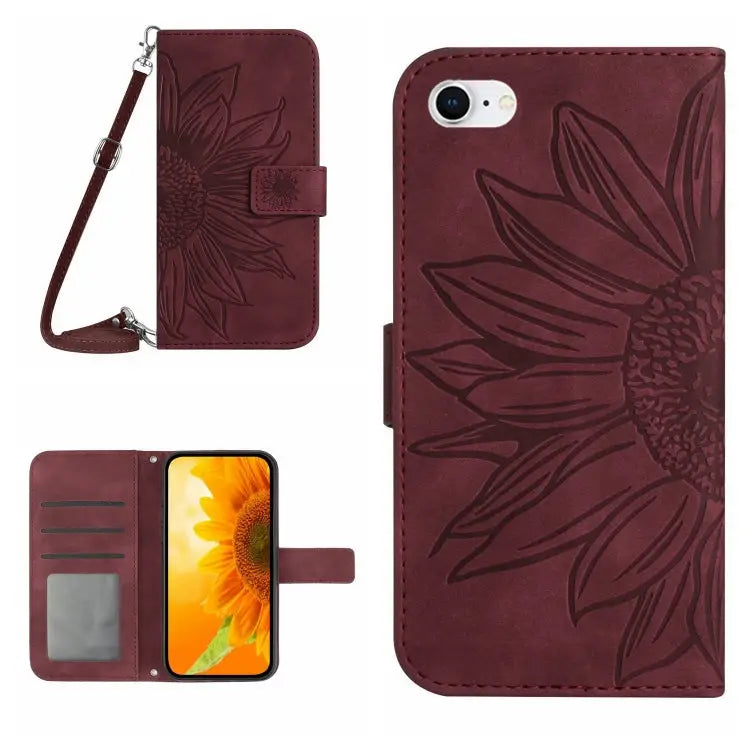 Skin Feel Sun Flower Pattern Flip Leather Phone Case For iPhone 7 / 8 For iPhone 7 Plus / 8 Plus - For iPhone 7 / 8